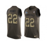 Men's Nike Tennessee Titans #22 Derrick Henry Limited Green Salute to Service Tank Top NFL Jersey
