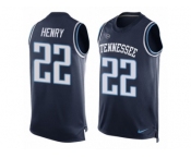Men's Nike Tennessee Titans #22 Derrick Henry Limited Navy Blue Player Name & Number Tank Top NFL Jersey