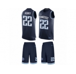 Men's Nike Tennessee Titans #22 Derrick Henry Limited Navy Blue Tank Top Suit NFL Jersey