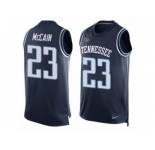 Men's Nike Tennessee Titans #23 Brice McCain Limited Navy Blue Player Name & Number Tank Top NFL Jersey