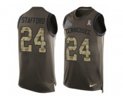 Men's Nike Tennessee Titans #24 Daimion Stafford Limited Green Salute to Service Tank Top NFL Jersey