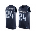 Men's Nike Tennessee Titans #24 Daimion Stafford Limited Navy Blue Player Name & Number Tank Top NFL Jersey