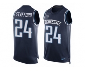 Men's Nike Tennessee Titans #24 Daimion Stafford Limited Navy Blue Player Name & Number Tank Top NFL Jersey