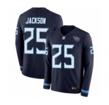 Men's Nike Tennessee Titans #25 Adoree' Jackson Limited Navy Blue Therma Long Sleeve NFL Jersey