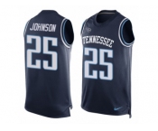 Men's Nike Tennessee Titans #25 Rashad Johnson Limited Navy Blue Player Name & Number Tank Top NFL Jersey
