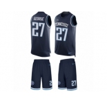 Men's Nike Tennessee Titans #27 Eddie George Limited Navy Blue Tank Top Suit NFL Jersey