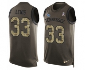 Men's Nike Tennessee Titans #33 Dion Lewis Limited Green Salute to Service Tank Top NFL Jersey