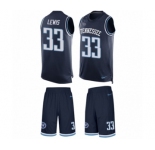 Men's Nike Tennessee Titans #33 Dion Lewis Limited Navy Blue Tank Top Suit NFL Jersey