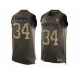 Men's Nike Tennessee Titans #34 Earl Campbell Limited Green Salute to Service Tank Top NFL Jersey