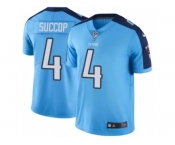 Men's Nike Tennessee Titans #4 Ryan Succop Limited Light Blue Rush NFL Jersey