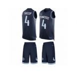 Men's Nike Tennessee Titans #4 Ryan Succop Limited Navy Blue Tank Top Suit NFL Jersey