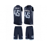 Men's Nike Tennessee Titans #45 Jalston Fowler Limited Navy Blue Tank Top Suit NFL Jersey