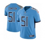Men's Nike Tennessee Titans #51 Will Compton Light Blue Alternate Vapor Untouchable Limited Player NFL Jersey