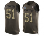 Men's Nike Tennessee Titans #51 Will Compton Limited Green Salute to Service Tank Top NFL Jersey