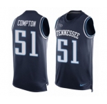 Men's Nike Tennessee Titans #51 Will Compton Limited Navy Blue Player Name & Number Tank Top NFL Jersey