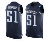 Men's Nike Tennessee Titans #51 Will Compton Limited Navy Blue Player Name & Number Tank Top NFL Jersey