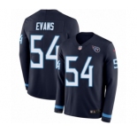 Men's Nike Tennessee Titans #54 Rashaan Evans Limited Navy Blue Therma Long Sleeve NFL Jersey