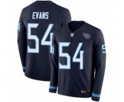 Men's Nike Tennessee Titans #54 Rashaan Evans Limited Navy Blue Therma Long Sleeve NFL Jersey