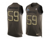 Men's Nike Tennessee Titans #59 Wesley Woodyard Limited Green Salute to Service Tank Top NFL Jersey