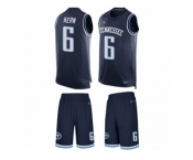 Men's Nike Tennessee Titans #6 Brett Kern Limited Navy Blue Tank Top Suit NFL Jersey