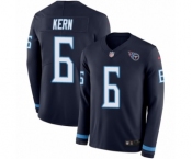 Men's Nike Tennessee Titans #6 Brett Kern Limited Navy Blue Therma Long Sleeve NFL Jersey
