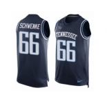 Men's Nike Tennessee Titans #66 Brian Schwenke Limited Navy Blue Player Name & Number Tank Top Tank Top NFL Jersey