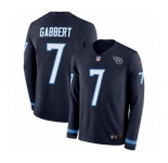 Men's Nike Tennessee Titans #7 Blaine Gabbert Limited Navy Blue Therma Long Sleeve NFL Jersey