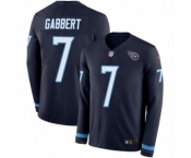 Men's Nike Tennessee Titans #7 Blaine Gabbert Limited Navy Blue Therma Long Sleeve NFL Jersey