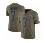 Men's Nike Tennessee Titans #7 Blaine Gabbert Limited Olive 2017 Salute to Service NFL Jersey