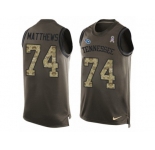 Men's Nike Tennessee Titans #74 Bruce Matthews Limited Green Salute to Service Tank Top NFL Jersey