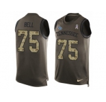 Men's Nike Tennessee Titans #75 Byron Bell Limited Green Salute to Service Tank Top NFL Jersey