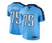 Men's Nike Tennessee Titans #75 Byron Bell Limited Light Blue Rush NFL Jersey