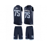 Men's Nike Tennessee Titans #75 Byron Bell Limited Navy Blue Player Name & Number Tank Top Tank Top NFL Jersey