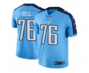 Men's Nike Tennessee Titans #76 Byron Bell Limited Light Blue Rush NFL Jersey