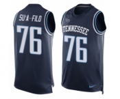 Men's Nike Tennessee Titans #76 Xavier Su'a-Filo Limited Navy Blue Player Name & Number Tank Top NFL Jersey