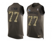Men's Nike Tennessee Titans #77 Taylor Lewan Limited Green Salute to Service Tank Top NFL Jersey