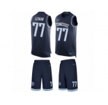 Men's Nike Tennessee Titans #77 Taylor Lewan Limited Navy Blue Tank Top Suit NFL Jersey