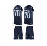 Men's Nike Tennessee Titans #78 Curley Culp Limited Navy Blue Tank Top Suit NFL Jersey