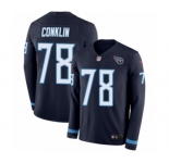 Men's Nike Tennessee Titans #78 Jack Conklin Limited Navy Blue Therma Long Sleeve NFL Jersey
