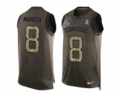 Men's Nike Tennessee Titans #8 Marcus Mariota Limited Green Salute to Service Tank Top NFL Jersey