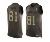 Men's Nike Tennessee Titans #81 Jonnu Smith Limited Green Salute to Service Tank Top NFL Jersey