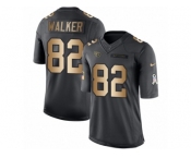 Men's Nike Tennessee Titans #82 Delanie Walker Limited Black Gold Salute to Service NFL Jersey