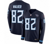 Men's Nike Tennessee Titans #82 Delanie Walker Limited Navy Blue Therma Long Sleeve NFL Jersey