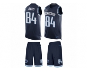 Men's Nike Tennessee Titans #84 Corey Davis Limited Navy Blue Tank Top Suit NFL Jersey