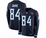 Men's Nike Tennessee Titans #84 Corey Davis Limited Navy Blue Therma Long Sleeve NFL Jersey