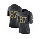 Men's Nike Tennessee Titans #87 Jonnu Smith Limited Black 2016 Salute to Service NFL Jersey