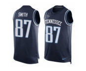 Men's Nike Tennessee Titans #87 Jonnu Smith Limited Navy Blue Player Name & Number Tank Top Tank Top NFL Jersey