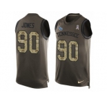 Men's Nike Tennessee Titans #90 DaQuan Jones Limited Green Salute to Service Tank Top NFL Jersey