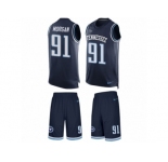 Men's Nike Tennessee Titans #91 Derrick Morgan Limited Navy Blue Tank Top Suit NFL Jersey