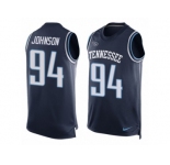 Men's Nike Tennessee Titans #94 Austin Johnson Limited Navy Blue Player Name & Number Tank Top NFL Jersey